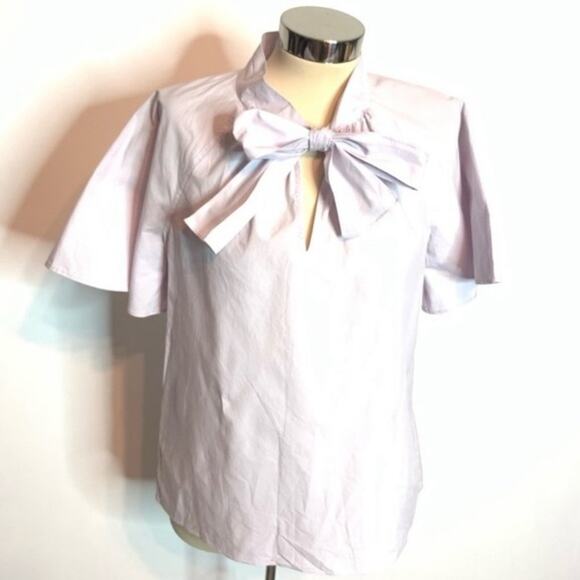 Rebecca Taylor poplin flutter sleeve top - Picture 3 of 9